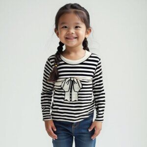Roberta di Camerinoe Striped Kids Shirt with Bow Accent 6